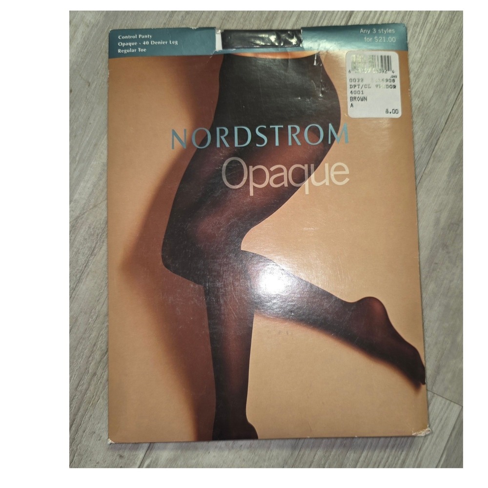 Vtg Nordstrom Opaque Tights 40 Denier Control Panty Brown‎ Size A 2 Pairs NIB